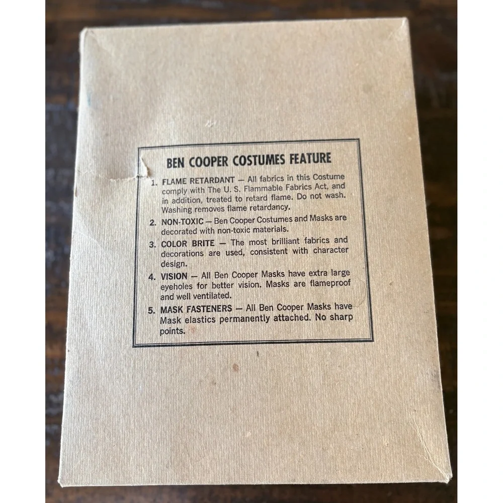 Vintage 1966 Ben Cooper TV Hero Costume‎ & Mask Bozo The Clown with Box